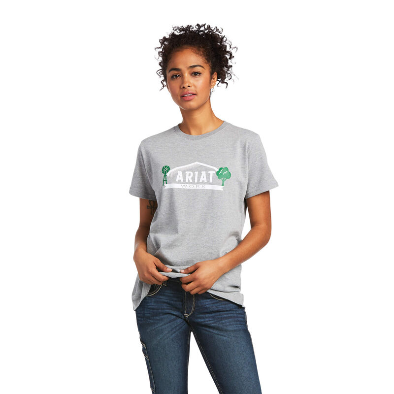 Camisetas Ariat Rebar Cotton Strong Farm Graphic Gris Mujer - Chile 924-UFEMXW